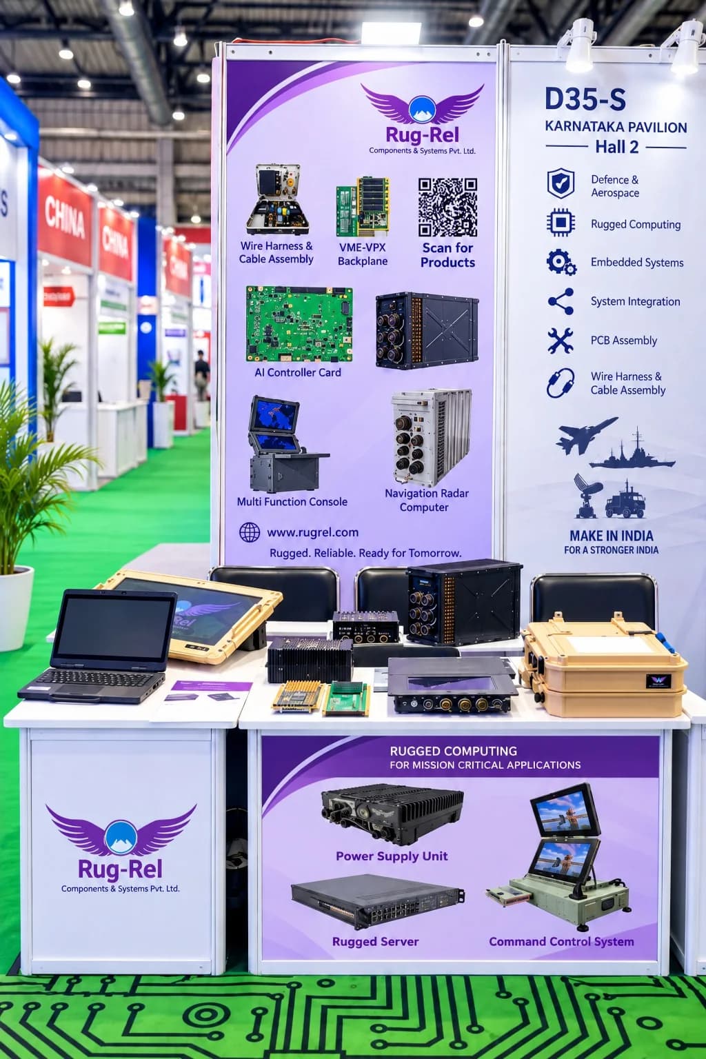 Rug-Rel products, team, and customer interactions at Electronica India 2026, image 1
